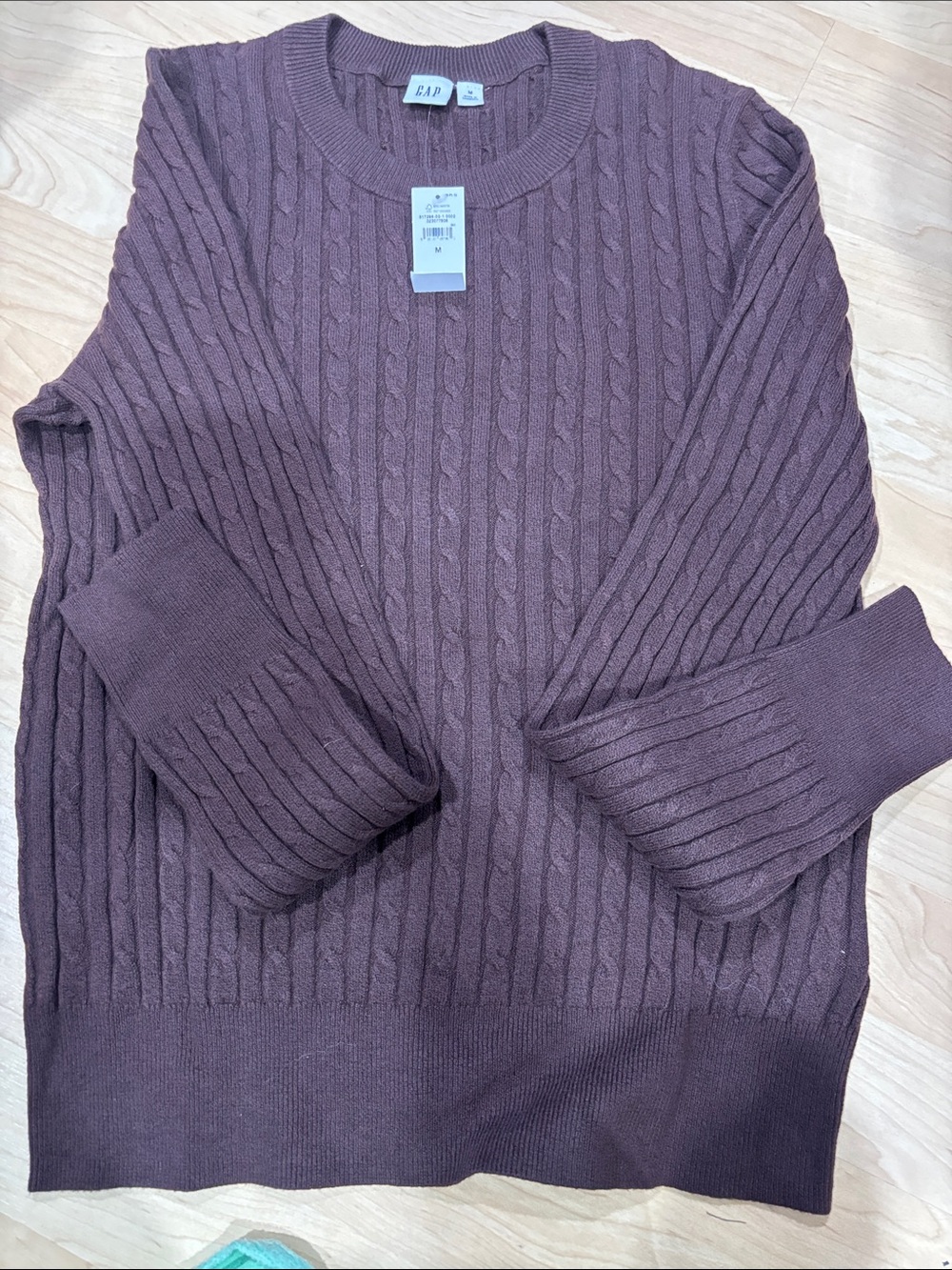 GAP Women's Cable Crew Sweater — Plum Brown